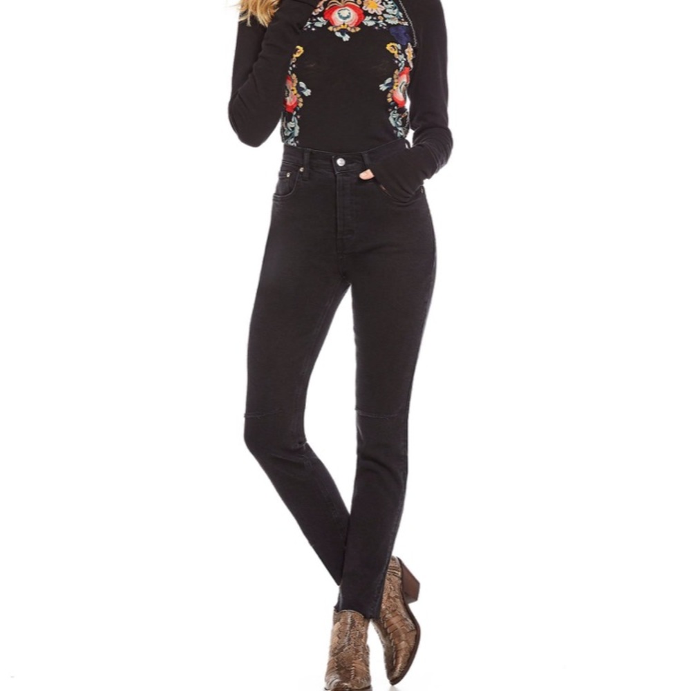NWT Free People Stella Skinny Jeans Black 25